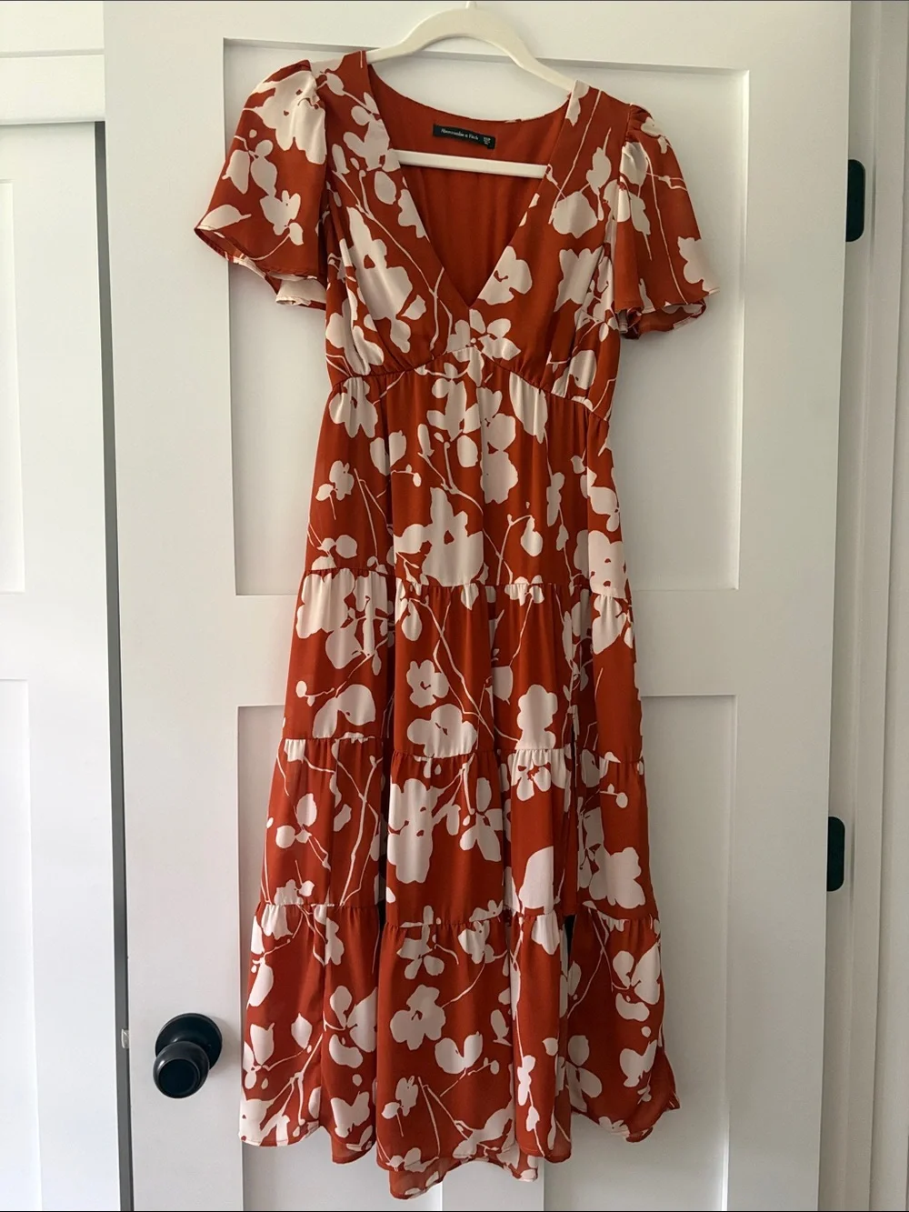 Abercrombie & Fitch Rust and White Floral Maxi Dress